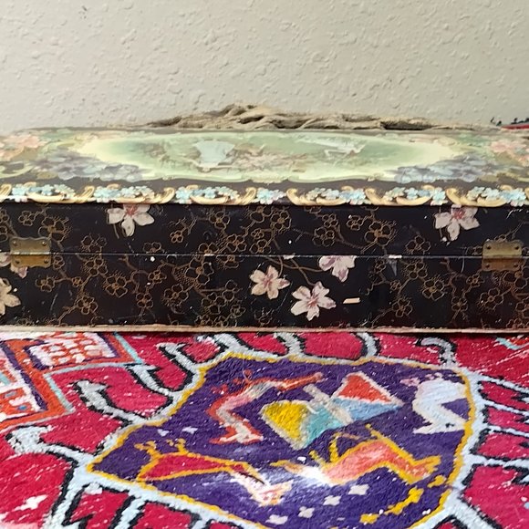 Large Victorian Wood and Celluloid Glove / Brush Box - Edwardian - Picture 8 of 15